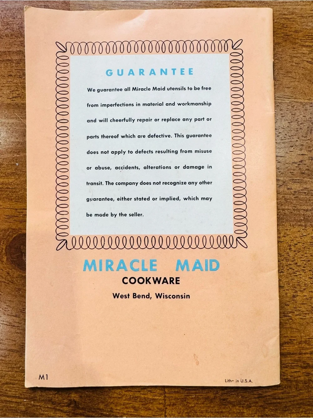 Vintage Miracle Maid Cookware Booklet with Recipes 1958